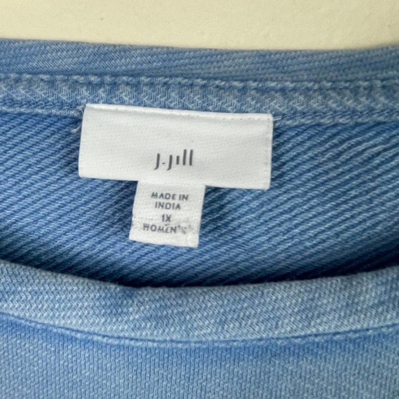 J. Jill Blue 3/4 Length Lite & Soft Ribbed sweater size 1X - Picture 2 of 7